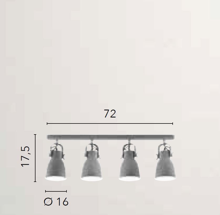 Applique 4 luci metallo grigio dolomite interno bianco rifiniture nichel spot orientabili 4XE27 non incl. LEGEND Applique 4 luci metallo grigio dolomite interno bianco rifiniture nichel spot orientabili 4XE27 non incl. LEGEND